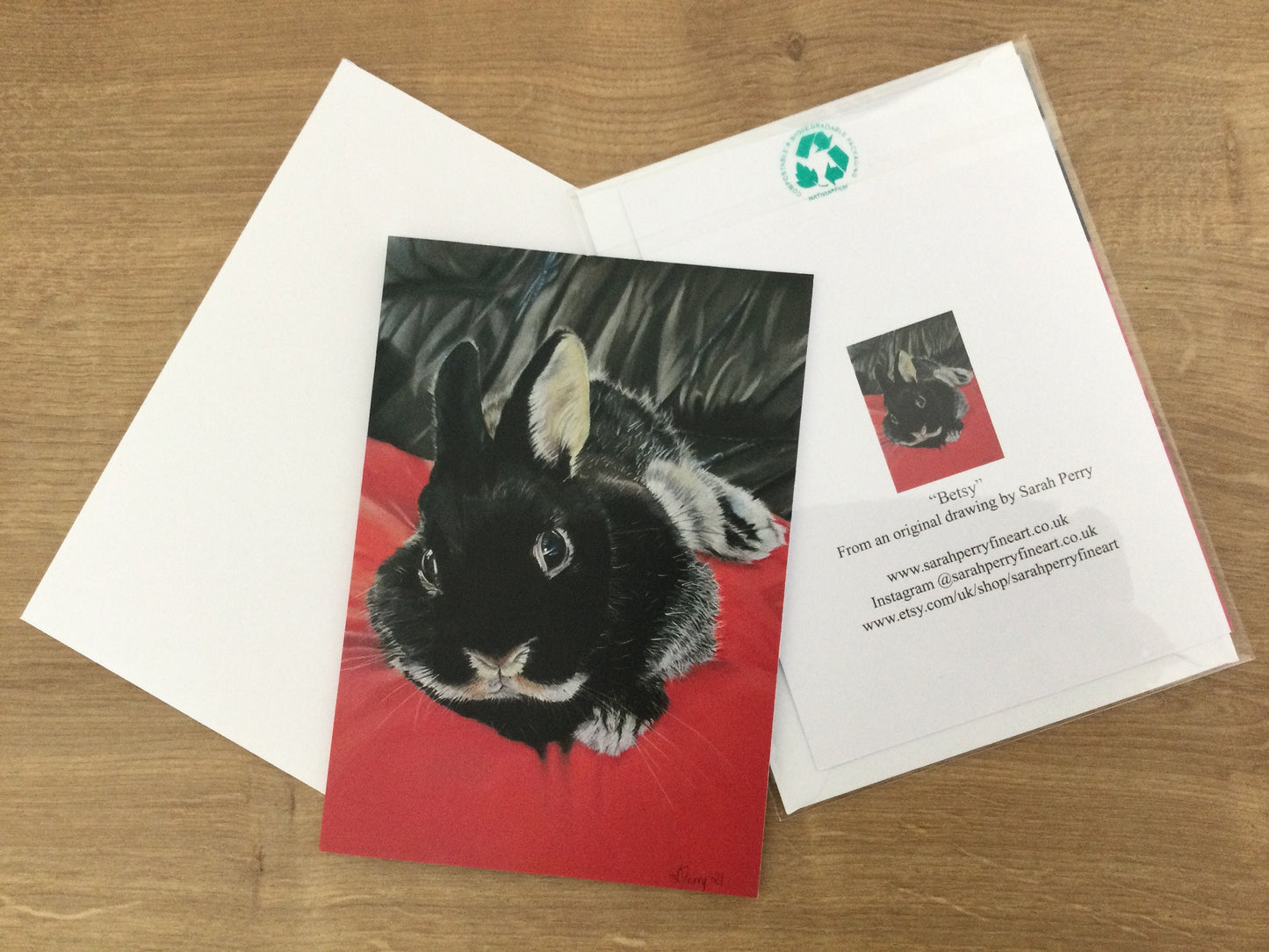 "Betsy" Rabbit greetings card