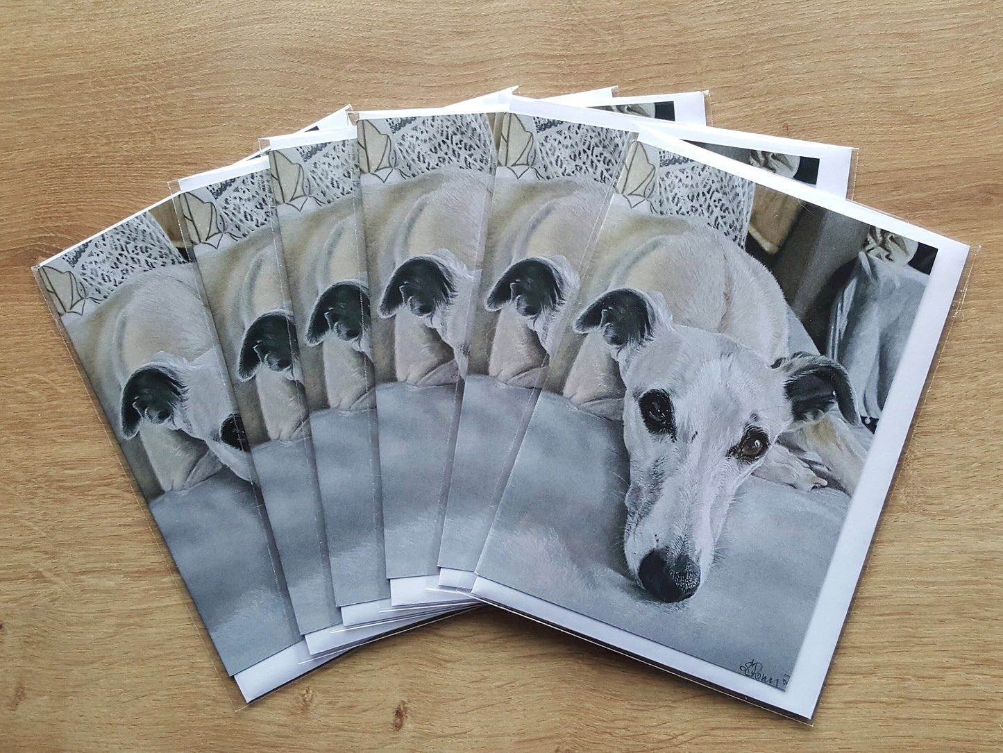 "Soulful" whippet greetings cards