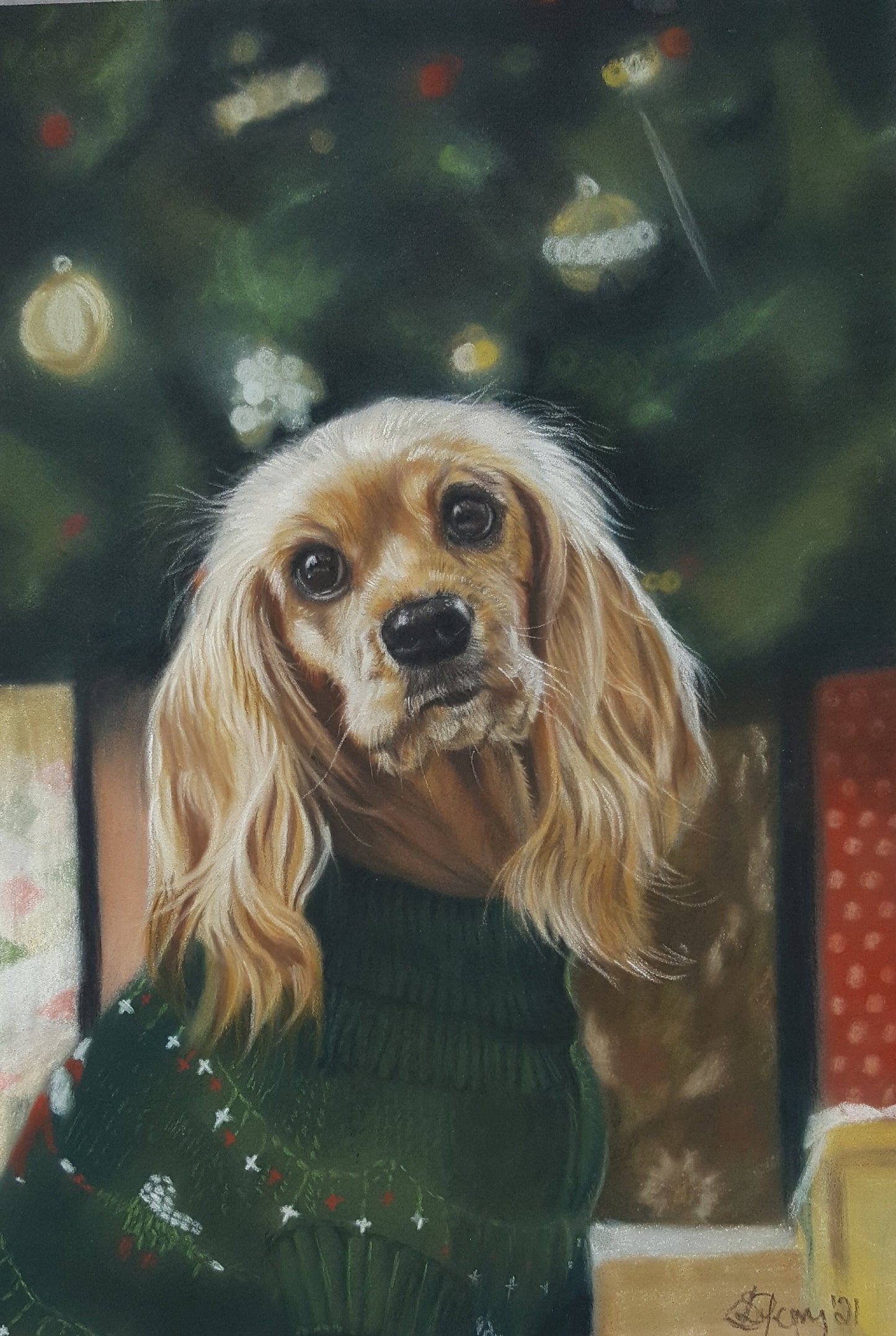 "All I want for Christmas.." Cocker spaniel Christmas card Pack of 5