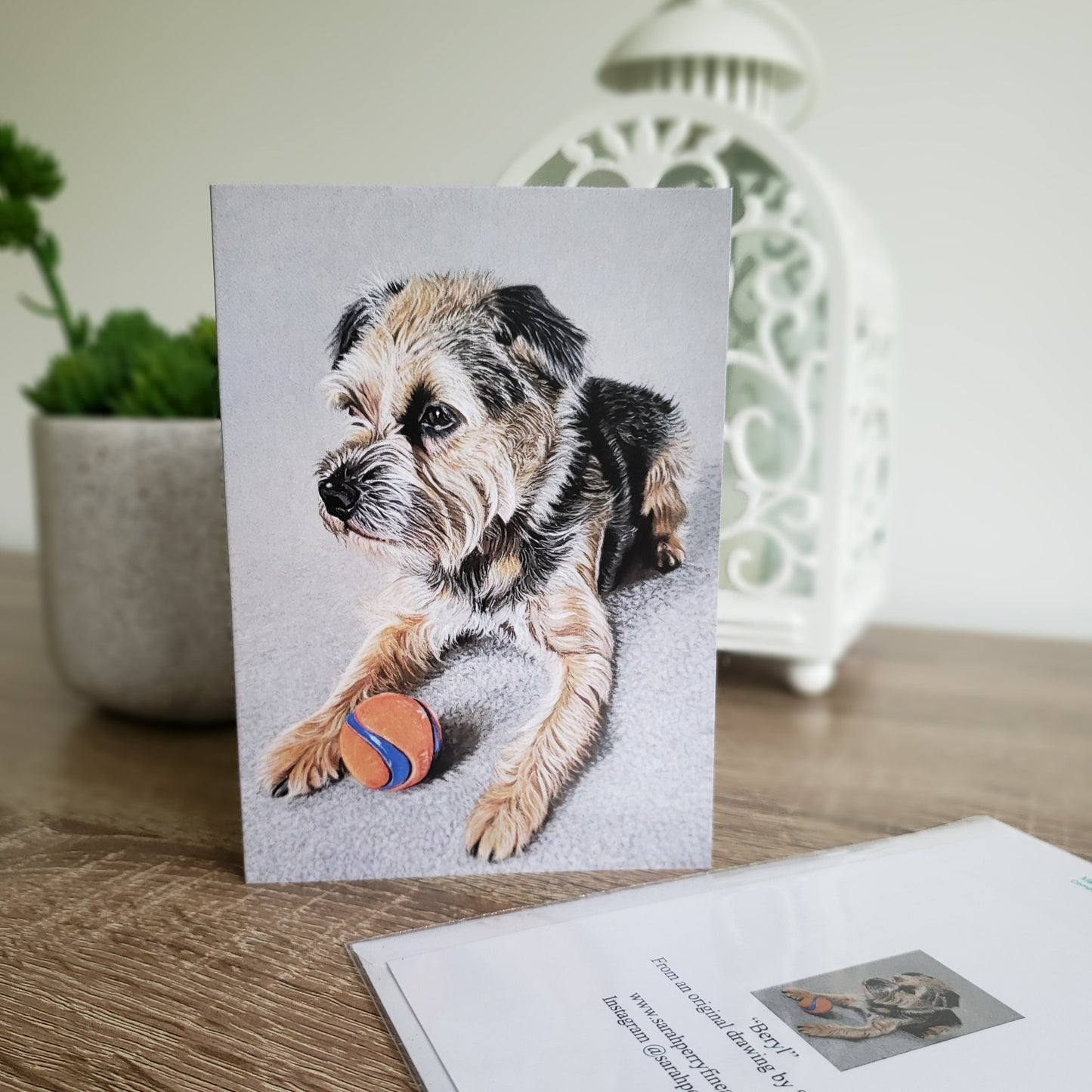 "Beryl" Border Terrier greetings card