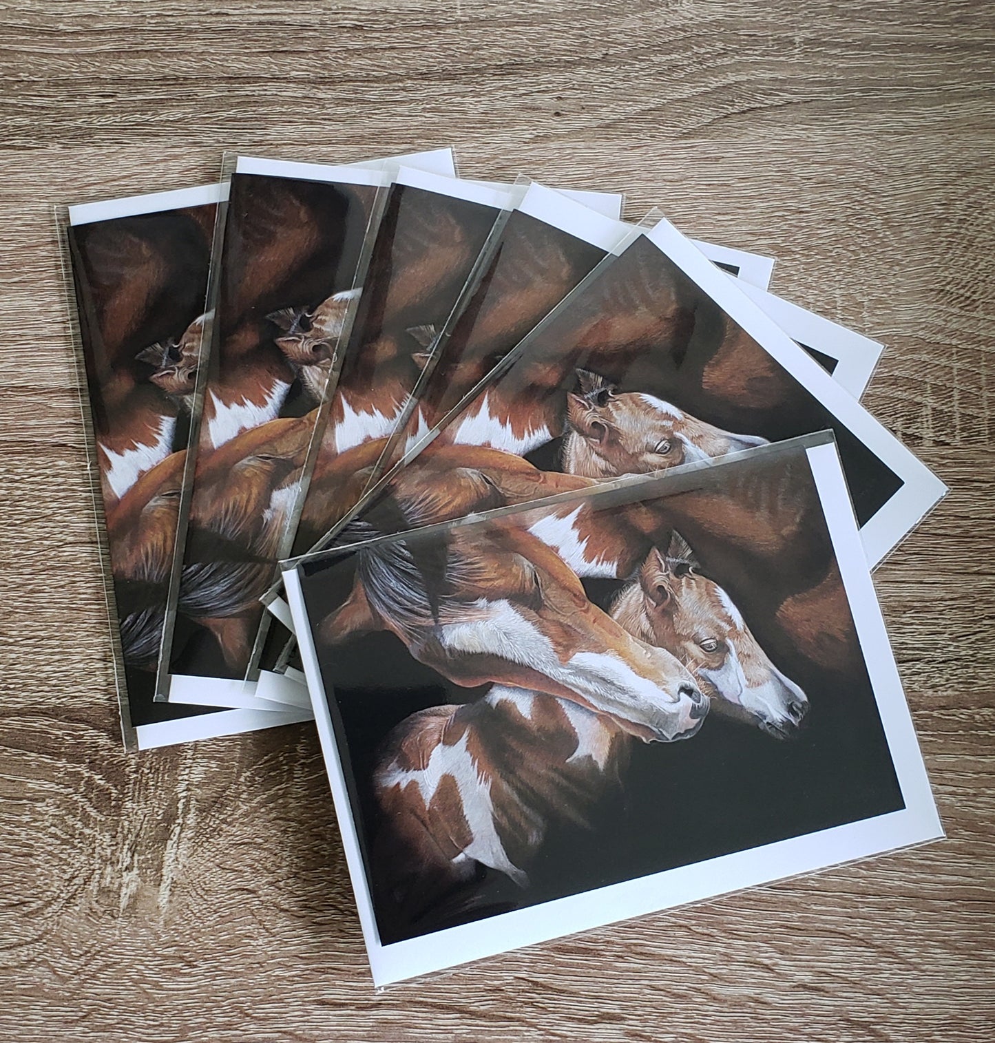 "Tenderness" Pack of 5 mare and foal cards