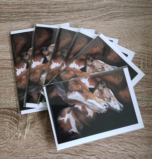 "Tenderness" Pack of 5 mare and foal cards