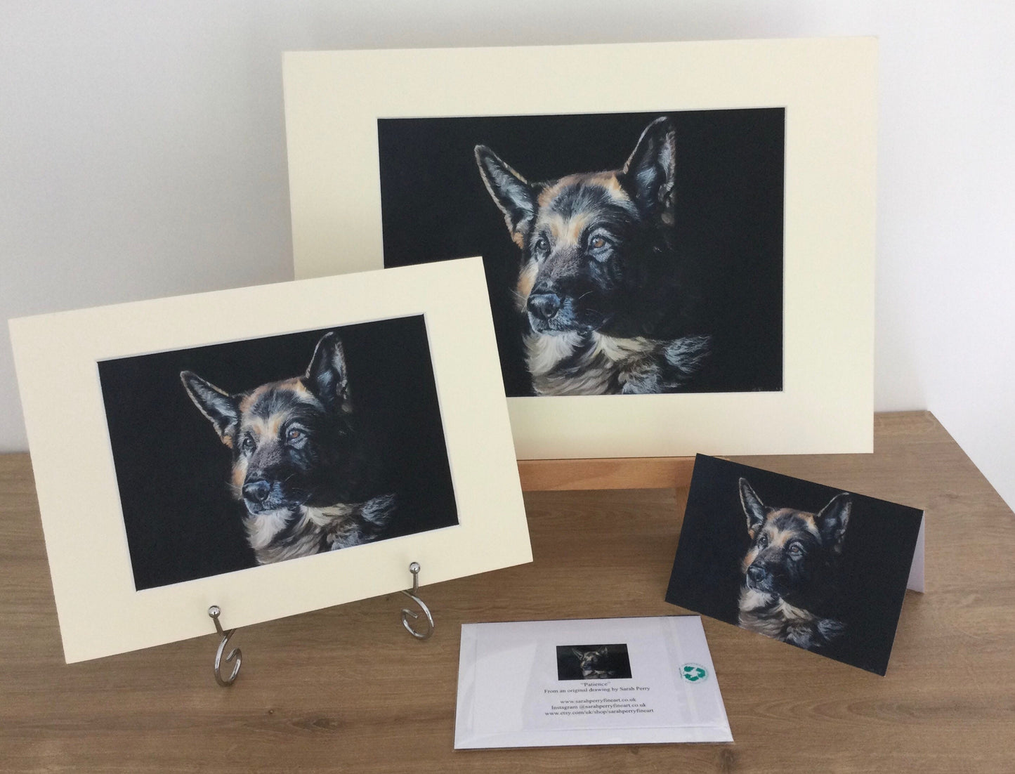"Patience" Pack of 5 German shepherd greetings cards