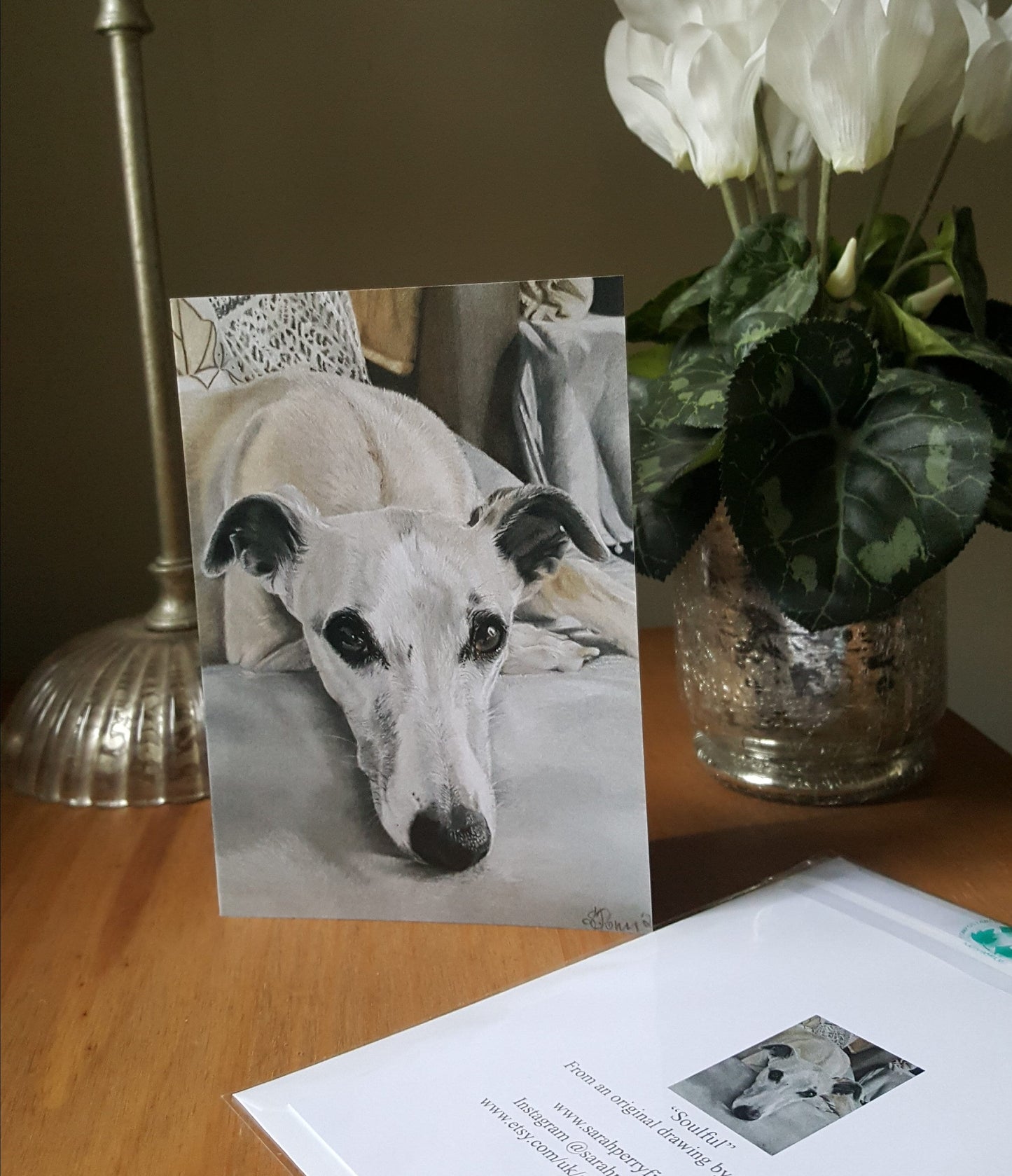 "Soulful" whippet greetings cards