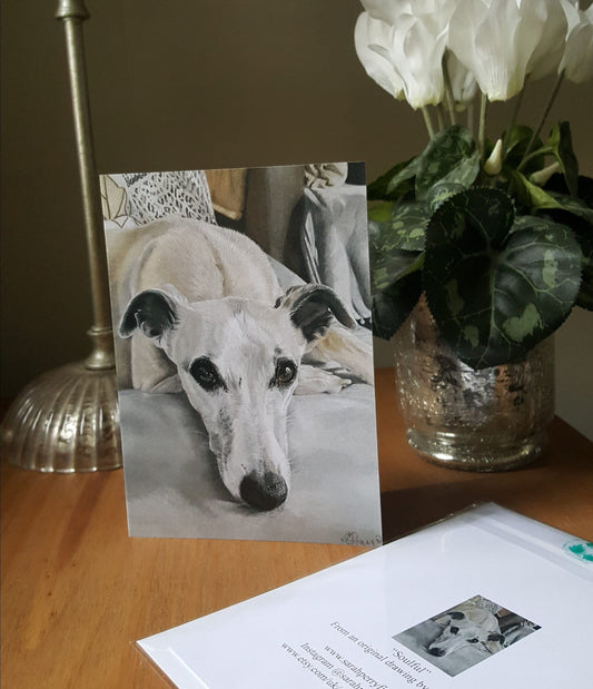 "Soulful" whippet greetings cards