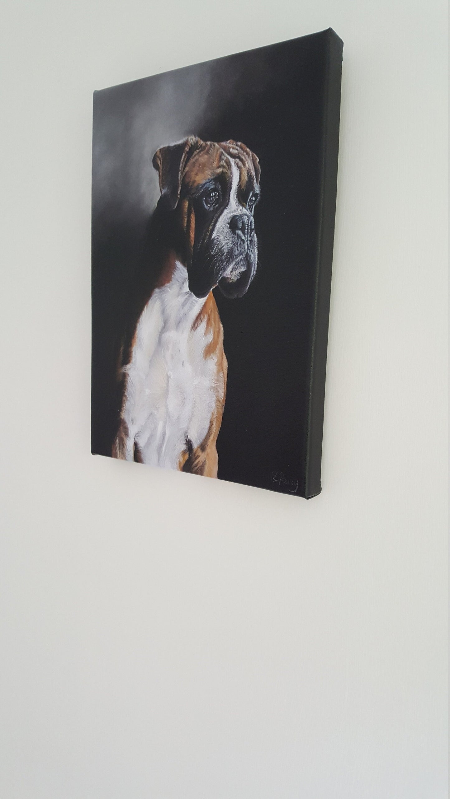 "Waiting" Boxer dog limited edition canvas print