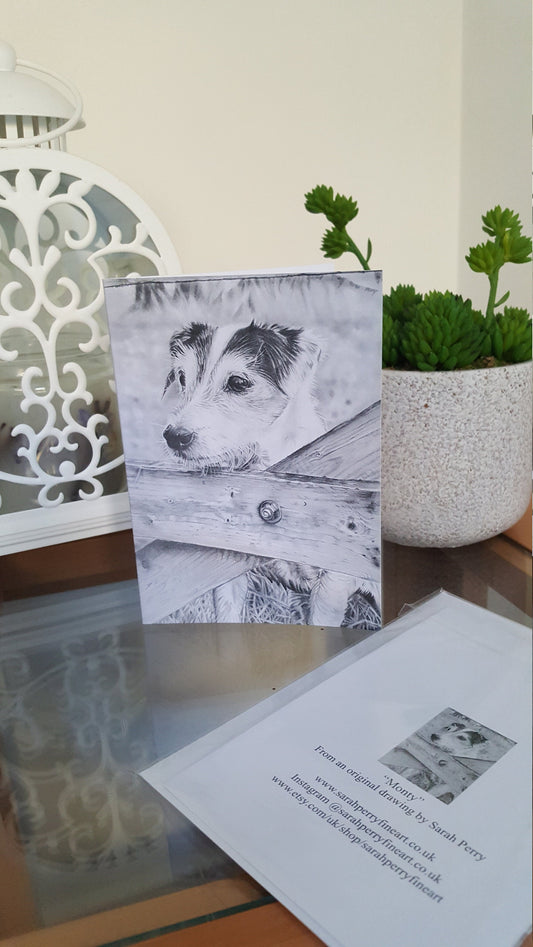 "Monty" Jack Russell greetings card