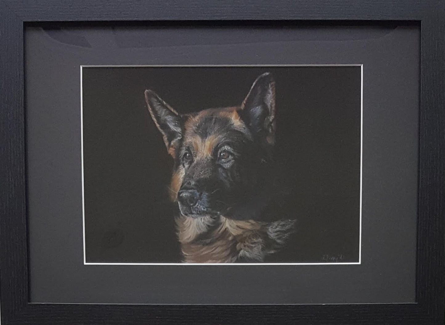 "Patience" German Shepherd Dog Original Pastel